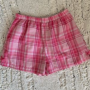 Pink Bow Plaid Shorts